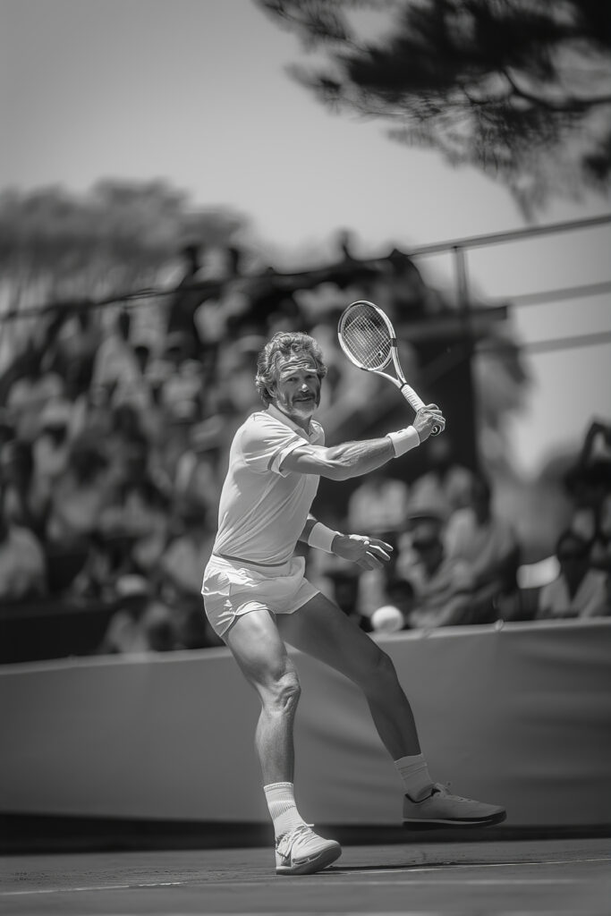 black white portrait professional tennis player