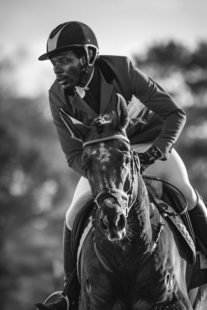 monochrome portrait athlete competing olympic games championship